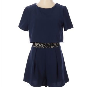 Beautiful Mini Silhouette Roper in Navy Blue Short Sleeves - S